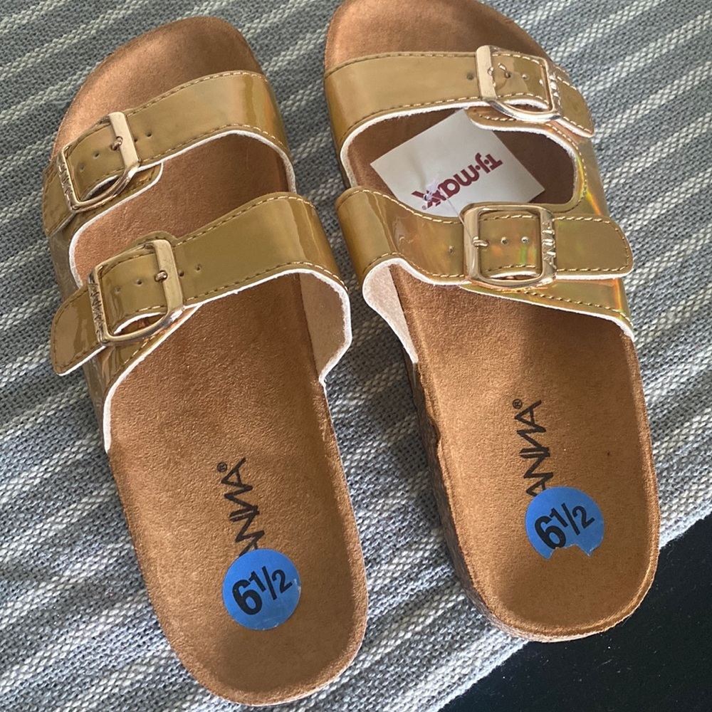 Slip on buckle shoes